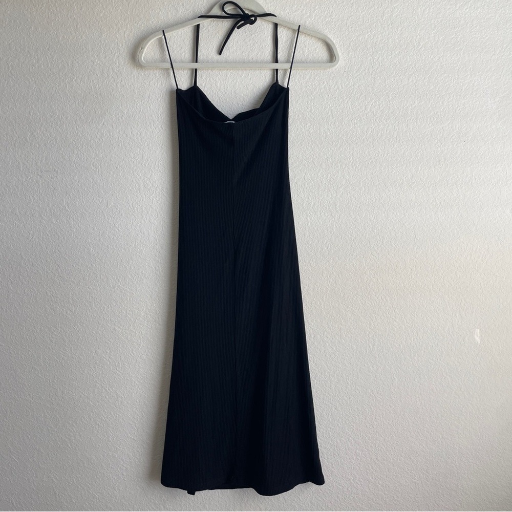 Reformation S Black Midi Dress with Tie strap halter Party Night Club Sexy - Picture 9 of 9